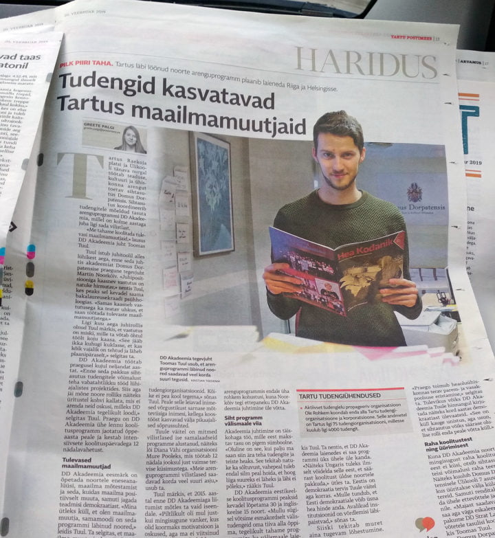 DD Academy in the newspaper: “students train changemakers in Tartu”